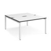 Adapt back to back desks 1400mm x 1600mm - white frame White Top black edge - E1416-WH-WK