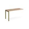 Adapt add on unit single 1400mm x 600mm - green frame Beech top - E146-AB-GN-B