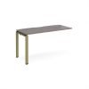 Adapt add on unit single 1400mm x 600mm - green frame Grey Oak Top - E146-AB-GN-GO