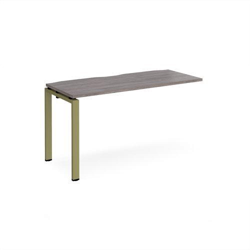 Adapt add on unit single 1400mm x 600mm - green frame Grey Oak Top - E146-AB-GN-GO