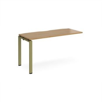 Adapt add on unit single 1400mm x 600mm - green frame Oak Top - E146-AB-GN-O