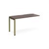 Adapt add on unit single 1400mm x 600mm - green frame Walnut top - E146-AB-GN-W