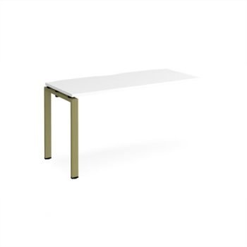 Adapt add on unit single 1400mm x 600mm - green frame White Top - E146-AB-GN-WH