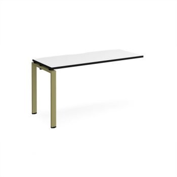 Adapt add on unit single 1400mm x 600mm - green frame White Top black edge - E146-AB-GN-WK