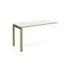Adapt add on unit single 1400mm x 600mm - green frame White Top oak edge - E146-AB-GN-WO