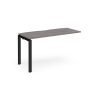 Adapt add on unit single 1400mm x 600mm - black frame Grey Oak Top - E146-AB-K-GO