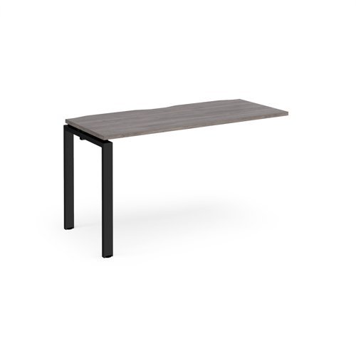 Adapt add on unit single 1400mm x 600mm - black frame Grey Oak Top - E146-AB-K-GO
