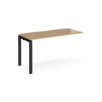 Adapt add on unit single 1400mm x 600mm - black frame Oak Top - E146-AB-K-O