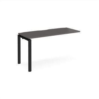 Adapt add on unit single 1400mm x 600mm - black frame storm grey top - E146-AB-K-OG