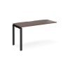 Adapt add on unit single 1400mm x 600mm - black frame Walnut top - E146-AB-K-W