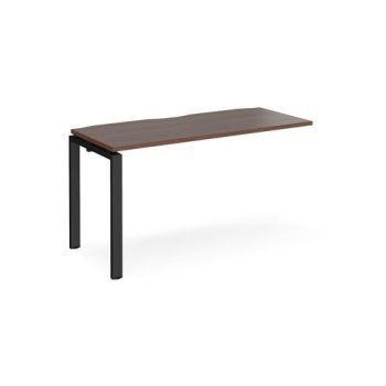 Adapt add on unit single 1400mm x 600mm - black frame Walnut top - E146-AB-K-W