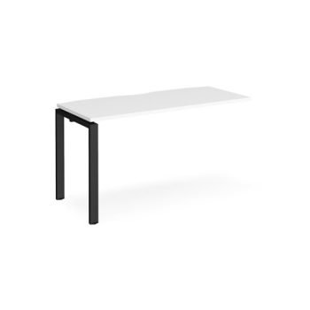 Adapt add on unit single 1400mm x 600mm - black frame White Top - E146-AB-K-WH