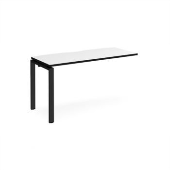 Adapt add on unit single 1400mm x 600mm - black frame White Top black edge - E146-AB-K-WK