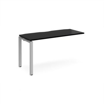 Adapt add on unit single 1400mm x 600mm - silver frame black top - E146-AB-S-BK