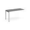 Adapt add on unit single 1400mm x 600mm - silver frame Grey Oak Top - E146-AB-S-GO