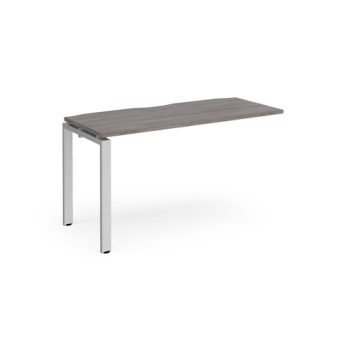 Adapt add on unit single 1400mm x 600mm - silver frame Grey Oak Top - E146-AB-S-GO