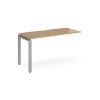 Adapt add on unit single 1400mm x 600mm - silver frame Oak Top - E146-AB-S-O