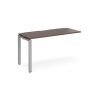 Adapt add on unit single 1400mm x 600mm - silver frame Walnut top - E146-AB-S-W