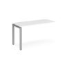 Adapt add on unit single 1400mm x 600mm - silver frame White Top - E146-AB-S-WH