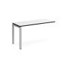 Adapt add on unit single 1400mm x 600mm - silver frame White Top black edge - E146-AB-S-WK