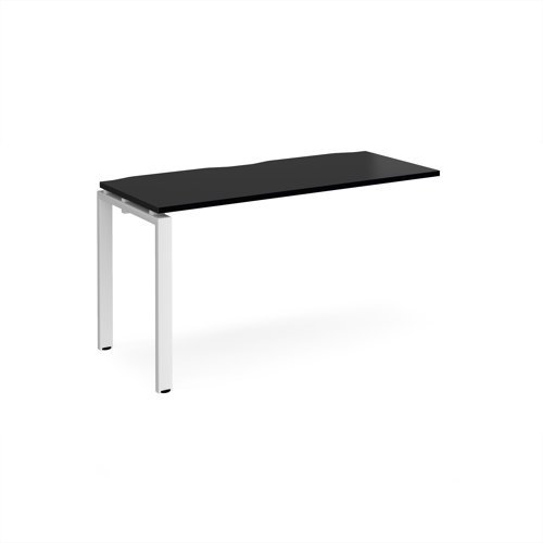 Adapt add on unit single 1400mm x 600mm - white frame black top - E146-AB-WH-BK