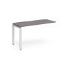 Adapt add on unit single 1400mm x 600mm - white frame Grey Oak Top - E146-AB-WH-GO