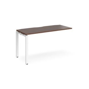 Adapt add on unit single 1400mm x 600mm - white frame Walnut top - E146-AB-WH-W