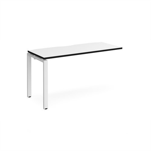 Adapt add on unit single 1400mm x 600mm - white frame White Top black edge - E146-AB-WH-WK