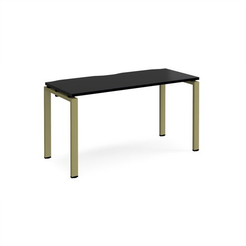 Adapt single desk 1400mm x 600mm - green frame black top - E146-GN-BK