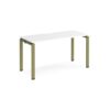 Adapt single desk 1400mm x 600mm - green frame White Top - E146-GN-WH