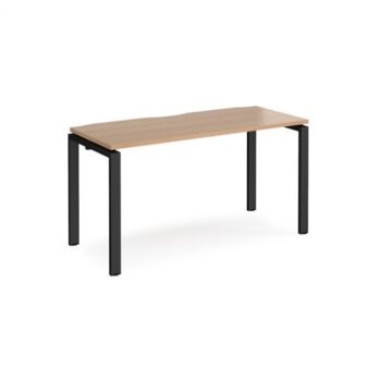 Adapt single desk 1400mm x 600mm - black frame Beech top - E146-K-B
