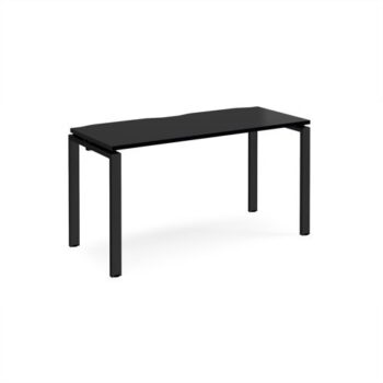 Adapt single desk 1400mm x 600mm - black frame black top - E146-K-BK
