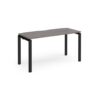 Adapt single desk 1400mm x 600mm - black frame Grey Oak Top - E146-K-GO
