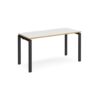 Adapt single desk 1400mm x 600mm - black frame White Top with oak edging - E146-K-WO