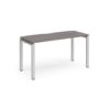 Adapt single desk 1400mm x 600mm - silver frame Grey Oak Top - E146-S-GO