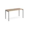 Adapt single desk 1400mm x 600mm - silver frame Kendal Oak Top - E146-S-KO