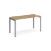 Adapt single desk 1400mm x 600mm - silver frame Oak Top - E146-S-O