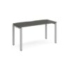 Adapt single desk 1400mm x 600mm - silver frame storm grey top - E146-S-OG