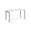 Adapt single desk 1400mm x 600mm - silver frame White Top - E146-S-WH