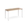 Adapt single desk 1400mm x 600mm - white frame Beech top - E146-WH-B