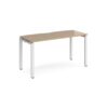 Adapt single desk 1400mm x 600mm - white frame Kendal Oak Top - E146-WH-KO