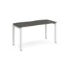Adapt single desk 1400mm x 600mm - white frame storm grey top - E146-WH-OG