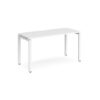 Adapt single desk 1400mm x 600mm - white frame White Top - E146-WH-WH