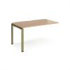 Adapt add on unit single 1400mm x 800mm - green frame Beech top - E148-AB-GN-B