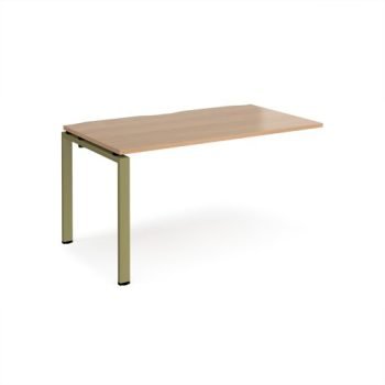 Adapt add on unit single 1400mm x 800mm - green frame Beech top - E148-AB-GN-B