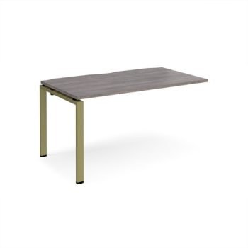 Adapt add on unit single 1400mm x 800mm - green frame Grey Oak Top - E148-AB-GN-GO