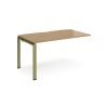 Adapt add on unit single 1400mm x 800mm - green frame Oak Top - E148-AB-GN-O