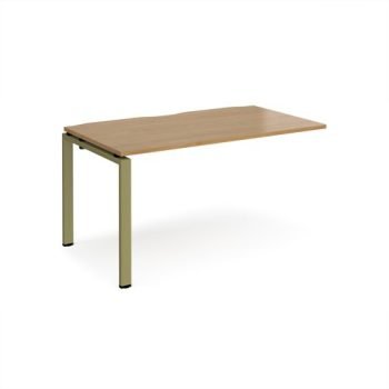 Adapt add on unit single 1400mm x 800mm - green frame Oak Top - E148-AB-GN-O