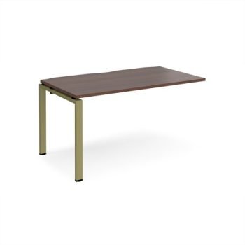 Adapt add on unit single 1400mm x 800mm - green frame Walnut top - E148-AB-GN-W