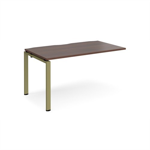Adapt add on unit single 1400mm x 800mm - green frame Walnut top - E148-AB-GN-W